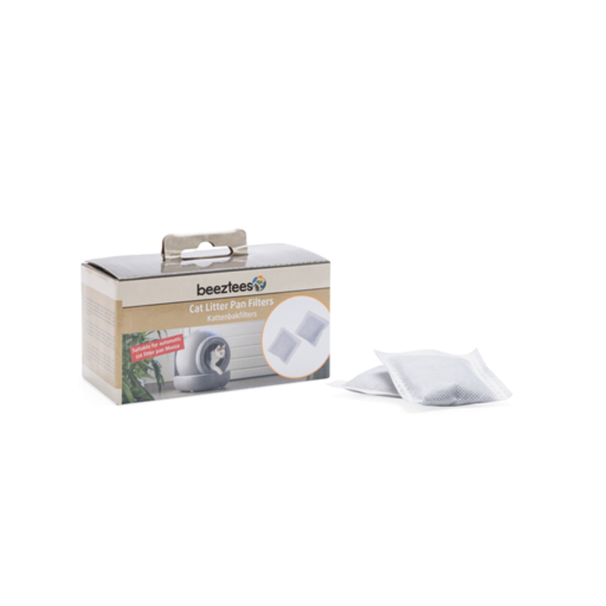 Beeztees Moeza Ersatzfilter fĂŒr Katzentoilette â Aktivkohle gegen Geruch â Pack mit 12 Filtern