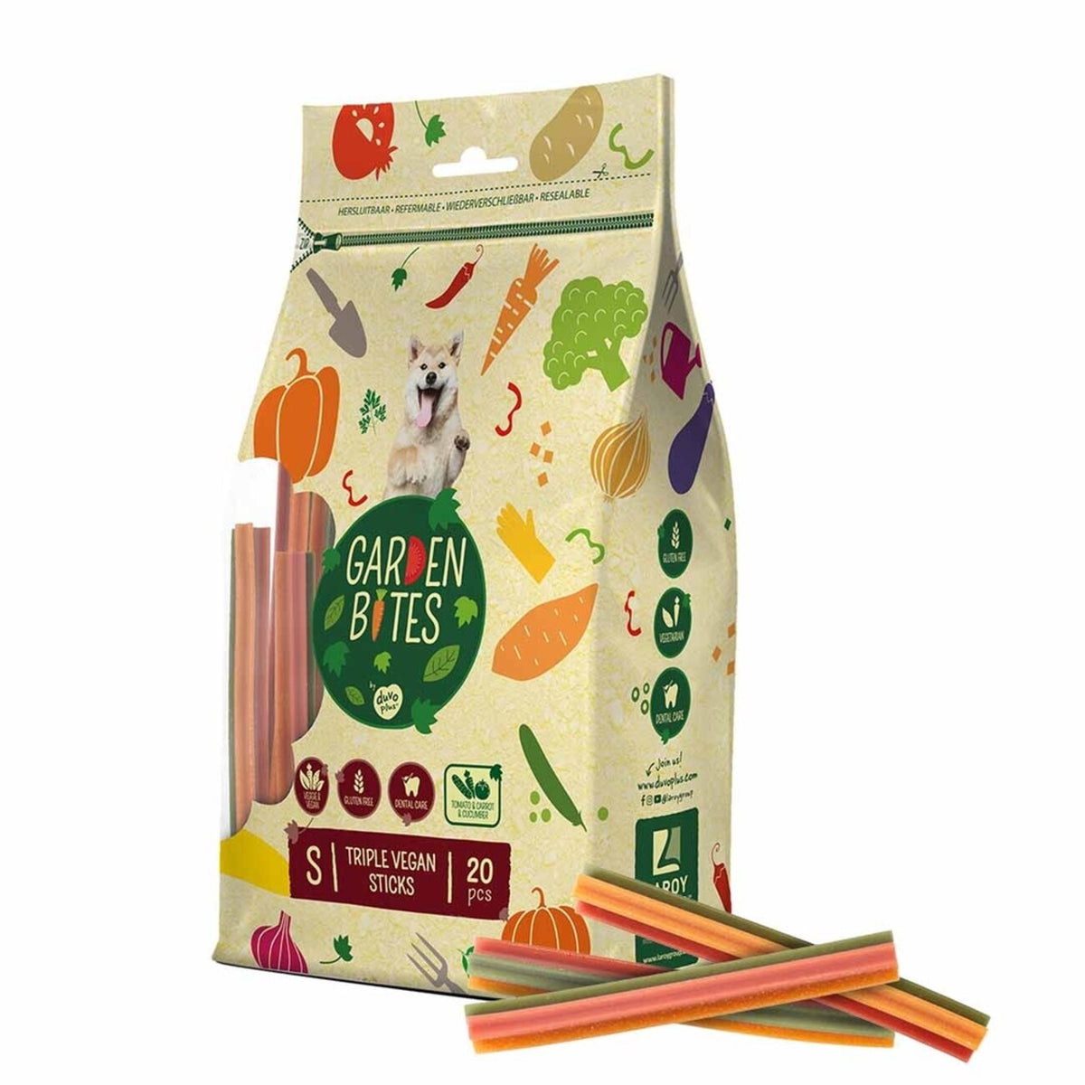 Garden Bites Veggie Sticks đ„đ
đ„ - Zahnpflege & Leckerli fĂŒr Hunde â S - 13 cm - 20 StĂŒck