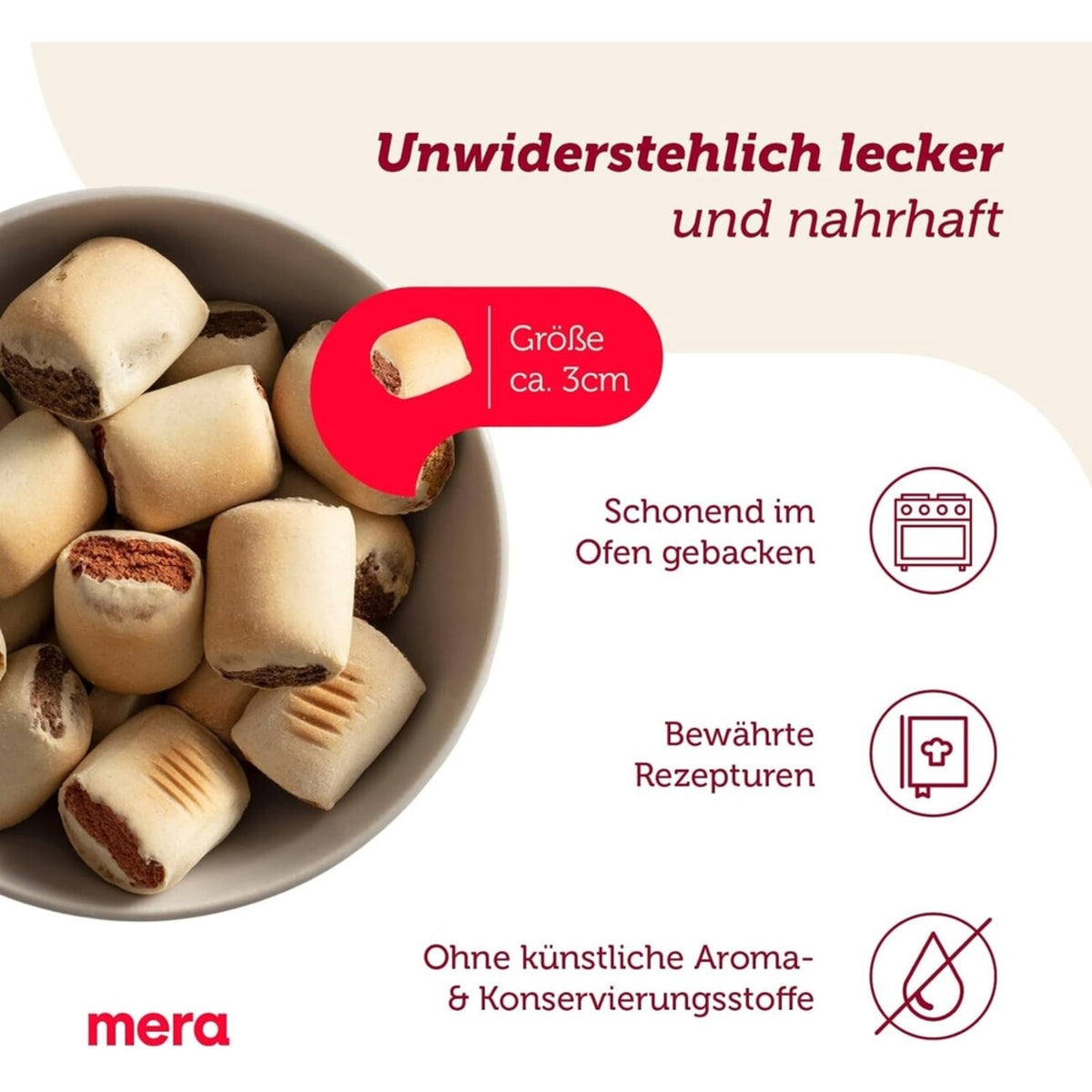 Mera Bakery Meaty Rolls Mix Hundesnack - Leckerlis für deinen Liebling – 1 kg