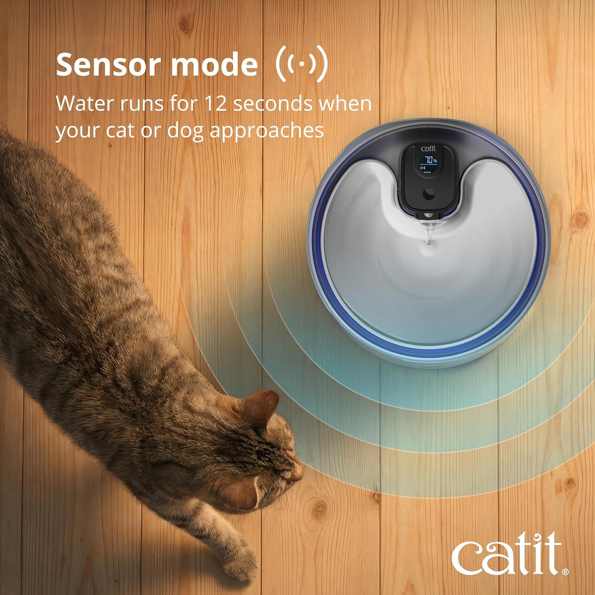 Catit PIXI UV-C Edelstahl-Trinkbrunnen für Katzen – Kabellos & 5L XXL