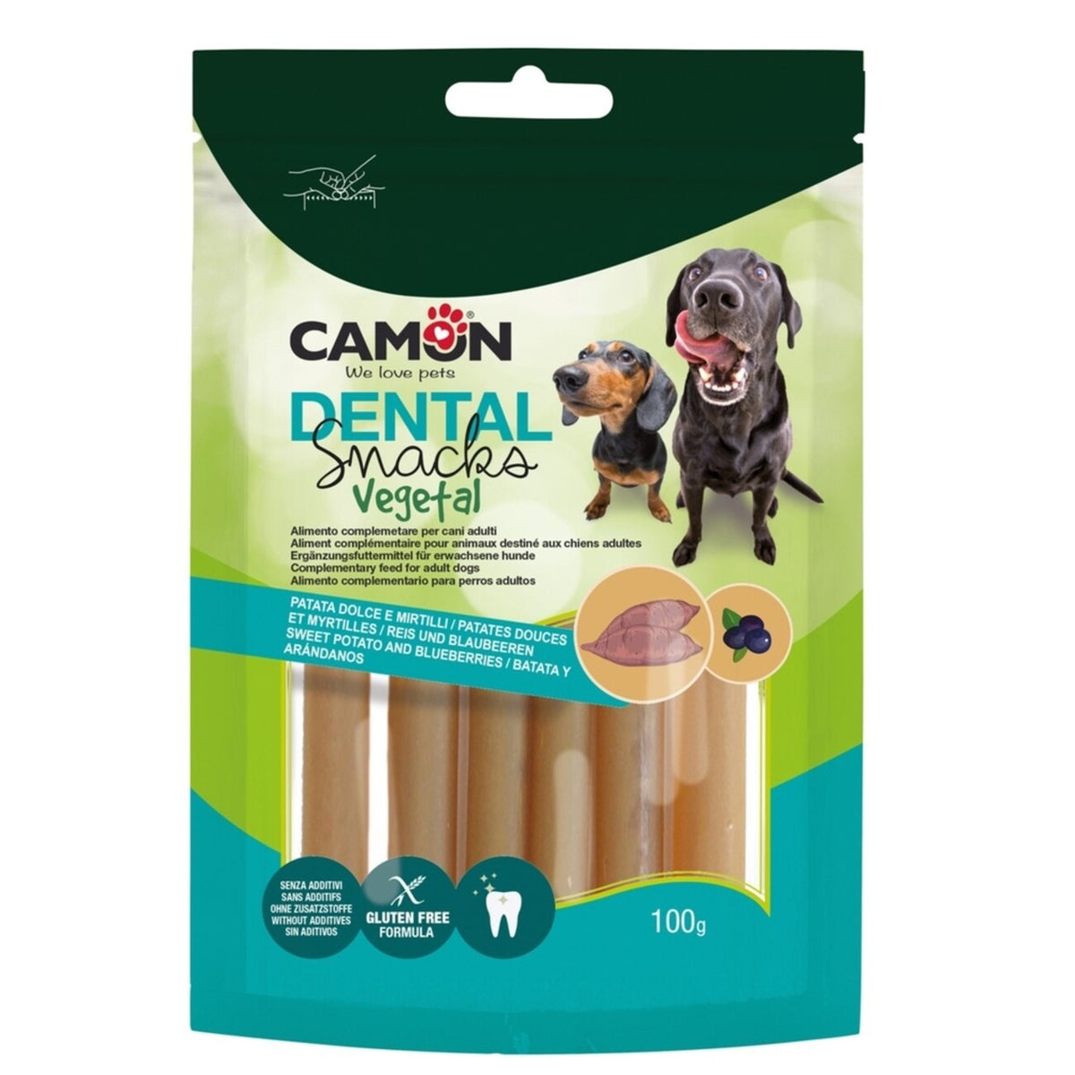 Veggie Snack Sticks Dental – Süßkartoffel & Blaubeere für Hunde – 100 g