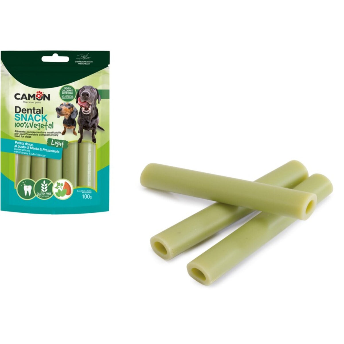 Veggie Snack Sticks Süßkartofel & Petersilie und Minze 🌱 Dental-Snack für Hunde – 100 g