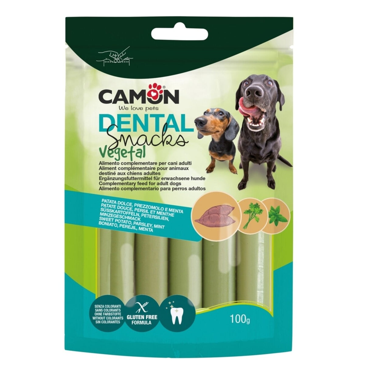 Veggie Snack Sticks Süßkartofel & Petersilie und Minze 🌱 Dental-Snack für Hunde – 100 g