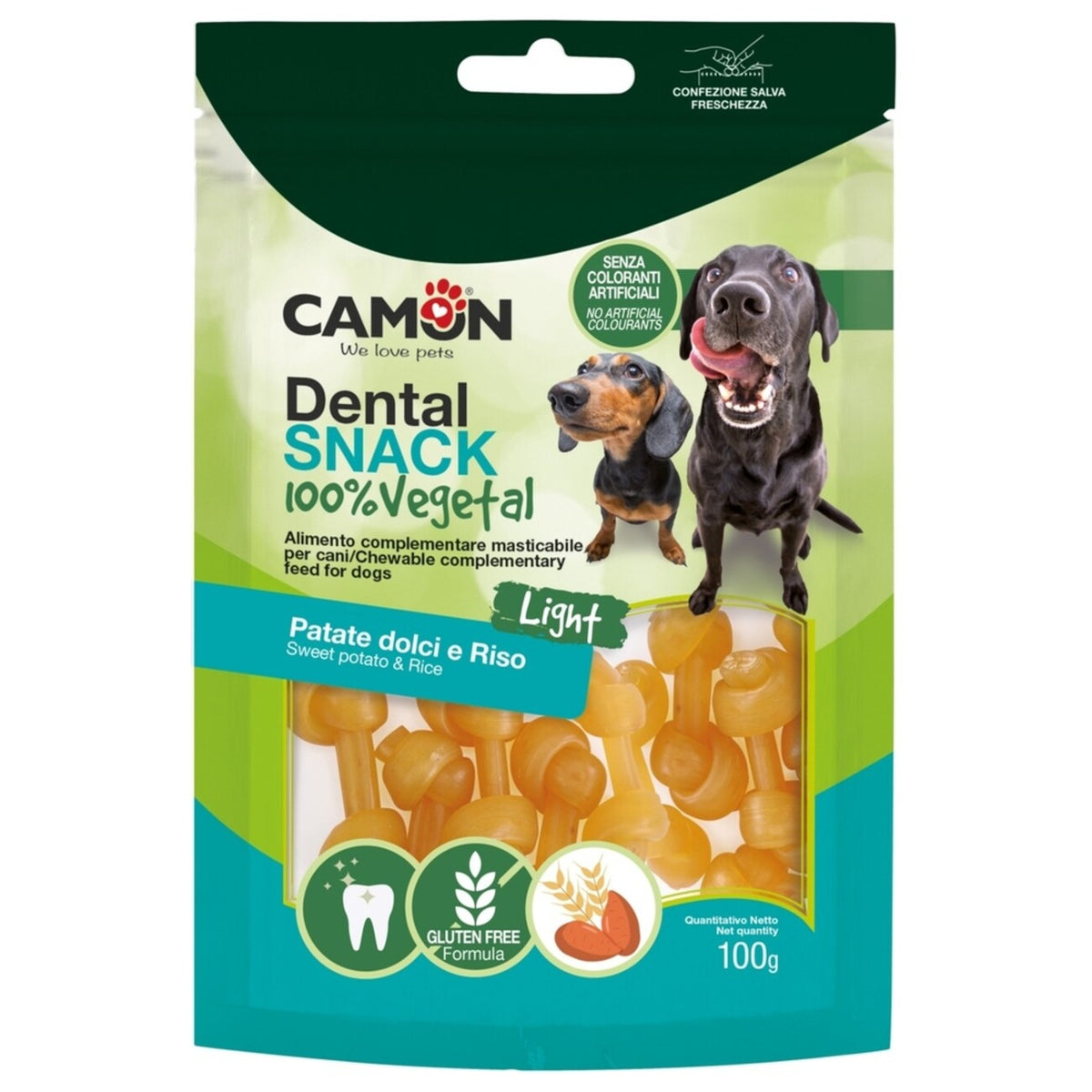 Veggie Snack Dental Knochen - Süßkartoffel & Reis 🦷🌱 – 100 g