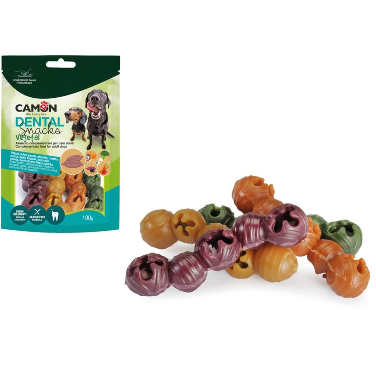 Veggie Dental Snack Mix Bells - Vegane Hundesnacks für gesunde Zähne – 100 g