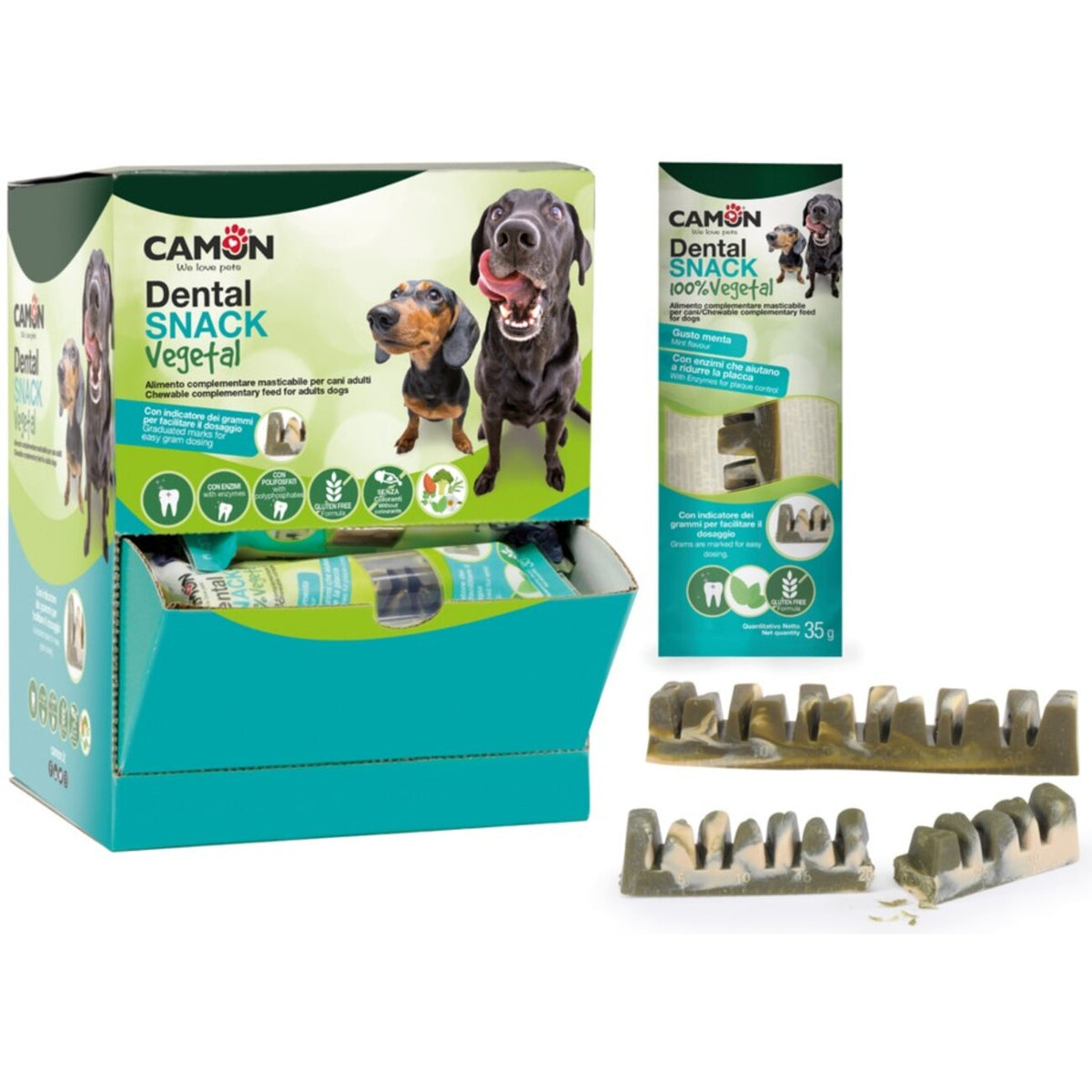 Vegane Dental-Sticks mit Süßkartoffel, Brokkoli & Minze für Hunde – 1 Stück 35 g