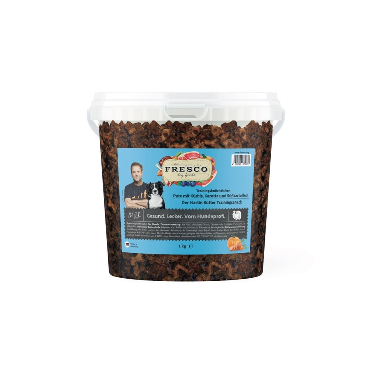 Martin Rütter Trainingsknöchelchen (1 kg) | Perfekte kleine Hundesnacks fürs Training – Pute mit Kürbis, Karotte und Süßkartoffel