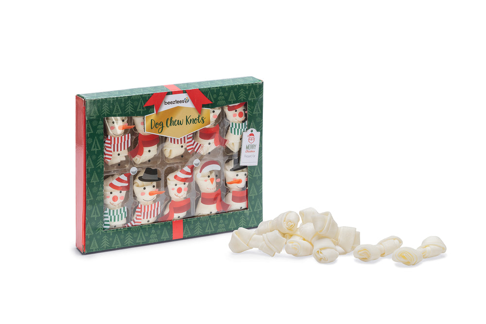 Xmas Weihnachten Hundesnack Kauknoten Schneemann 10 Stück