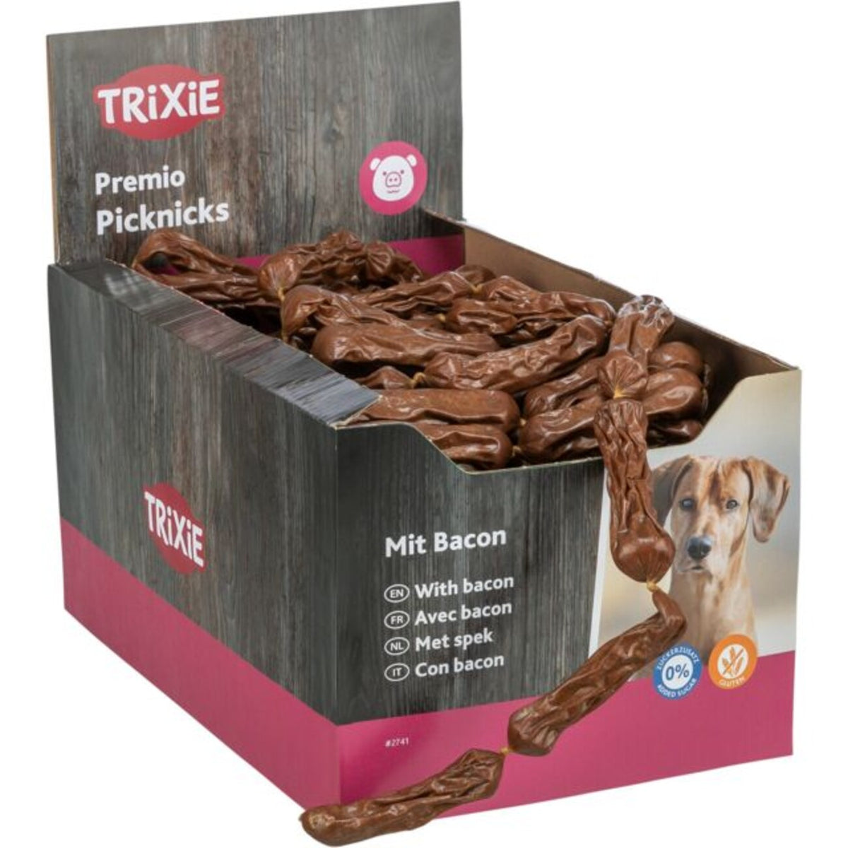 200 Endloswürstchen für Hunde – Bacon, ca 8 cm, 8g
