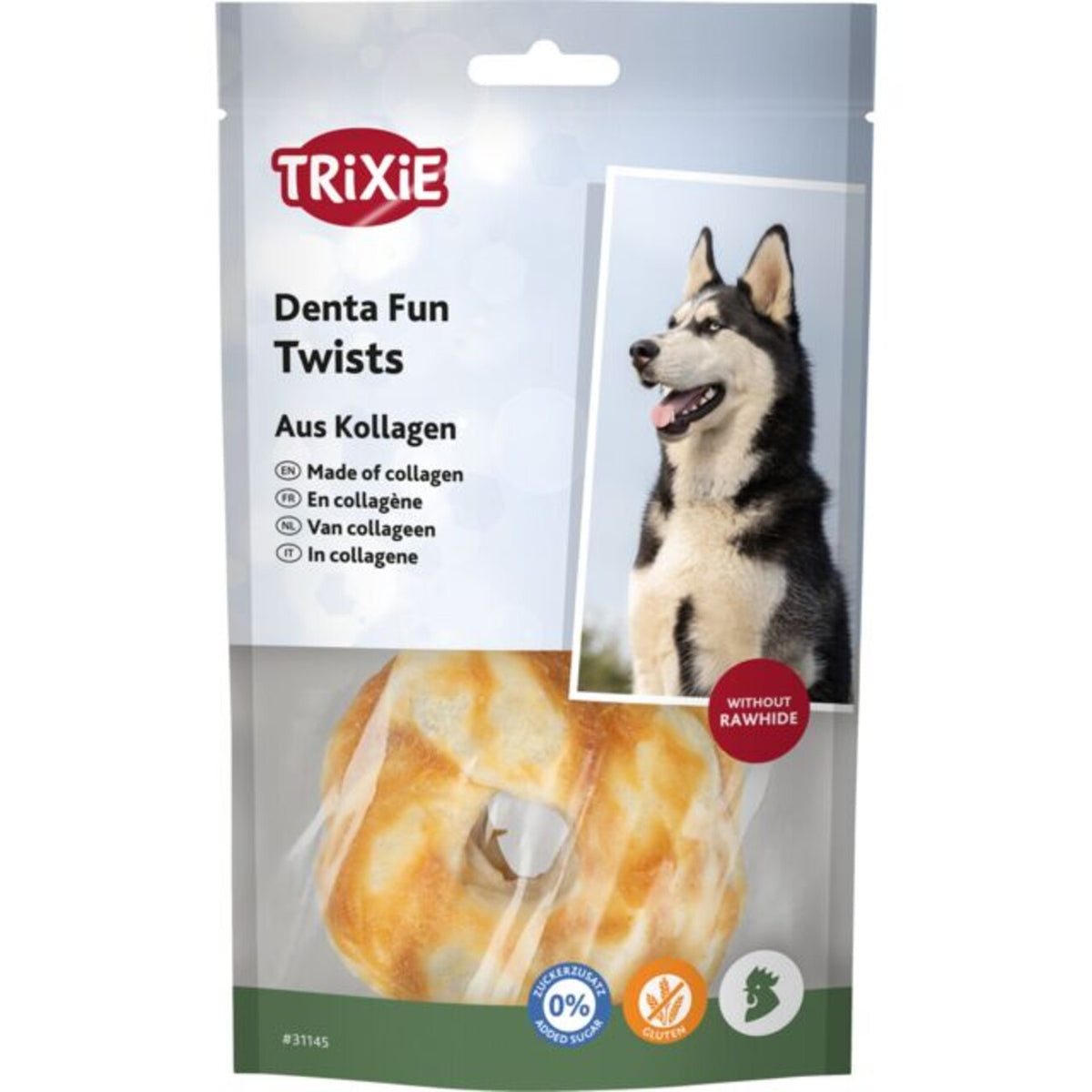 Denta Fun Twists aus Kollagen mit Huhn – ø 6,5 cm, 2 St./85 g