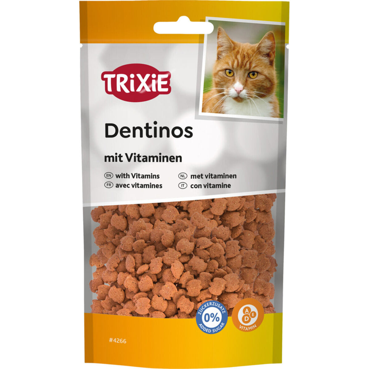 TRIXIE Denta Fun Dentinos Zahnpflege Leckerlies fĂŒr Katzen â Gesunde ZĂ€hne & frischer Atem â 50 g