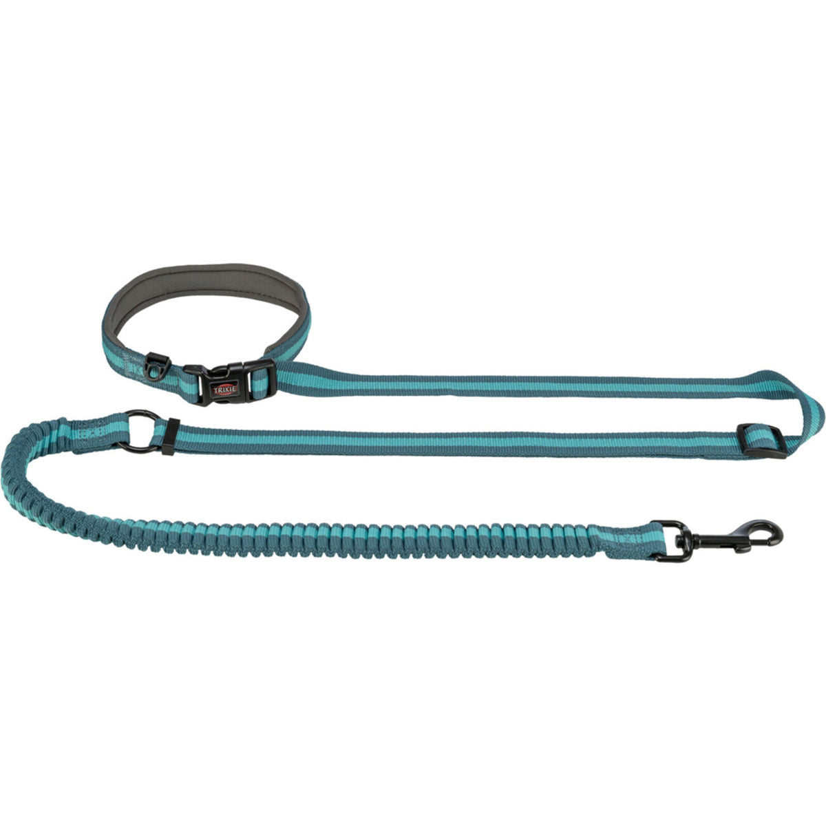 Trixie Hunde Joggingleine mit Ruckdämpfer – 1,33-1,80 m/20 mm, petrol/aqua
