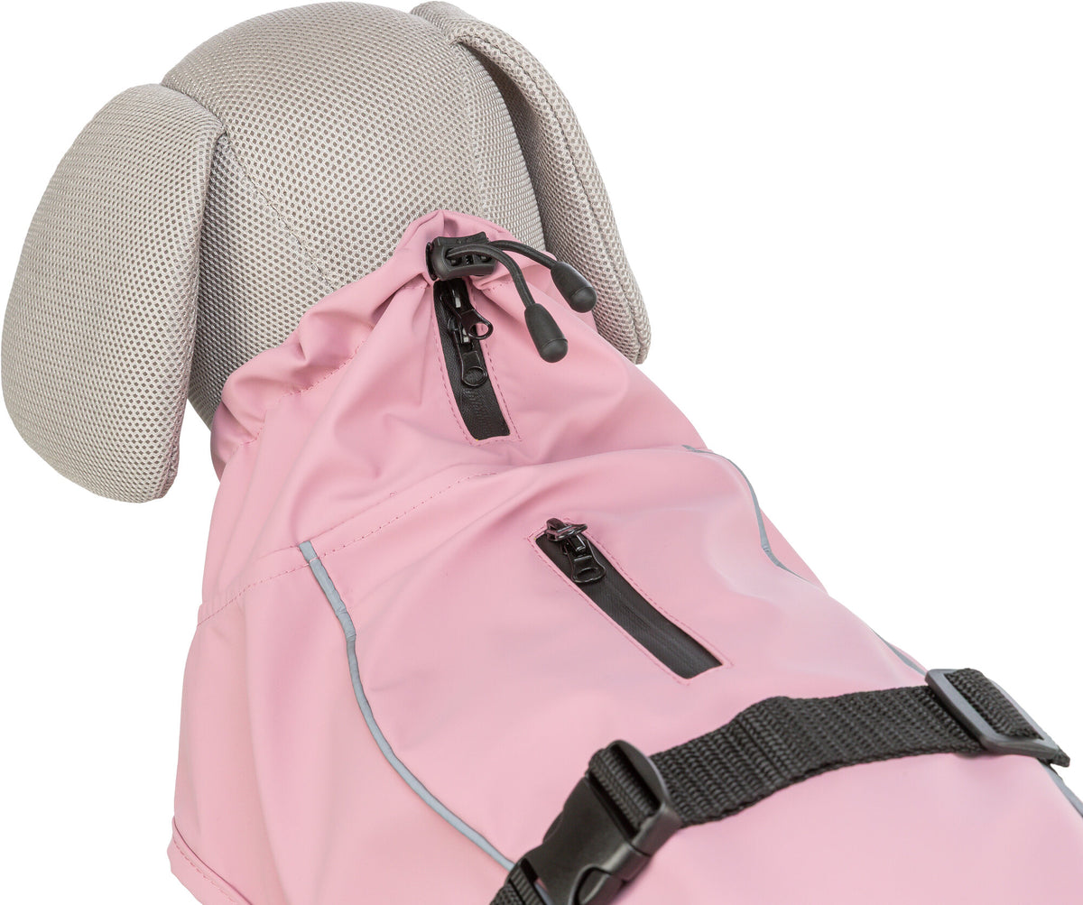 TRIXIE Hunde Regenmantel Vimy – wasserdicht, mit Bauchschutz & Reflektoren | Pink, Flieder & Orange