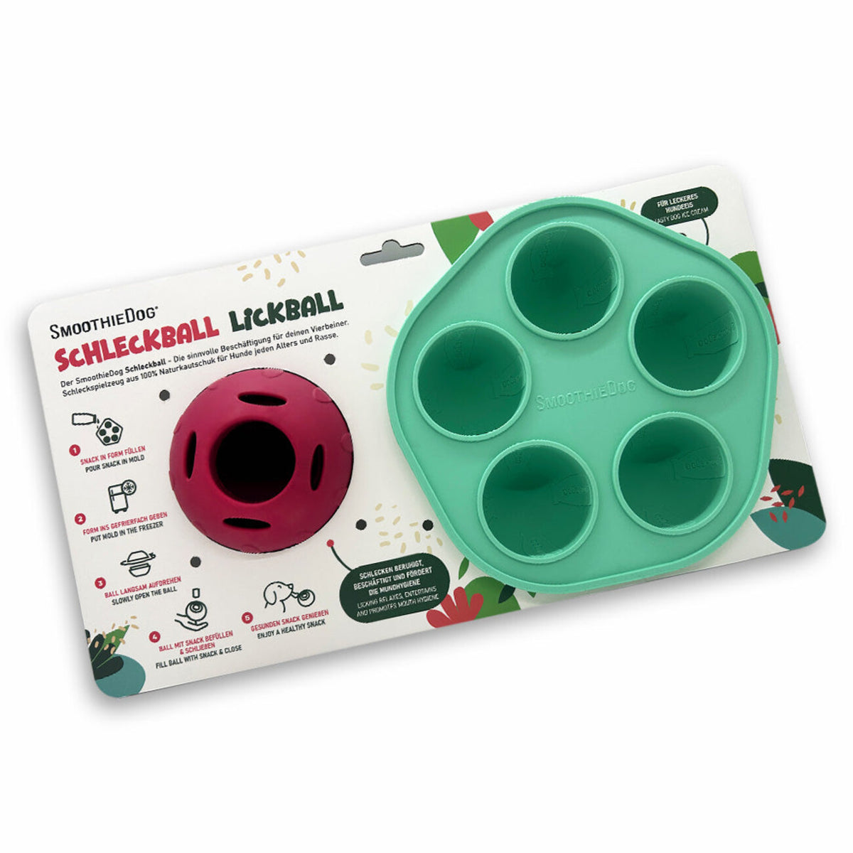Schleckball inkl. Eisform zum Einfrieren – Durchmesser 9 cm, Höhe 7,5 cm