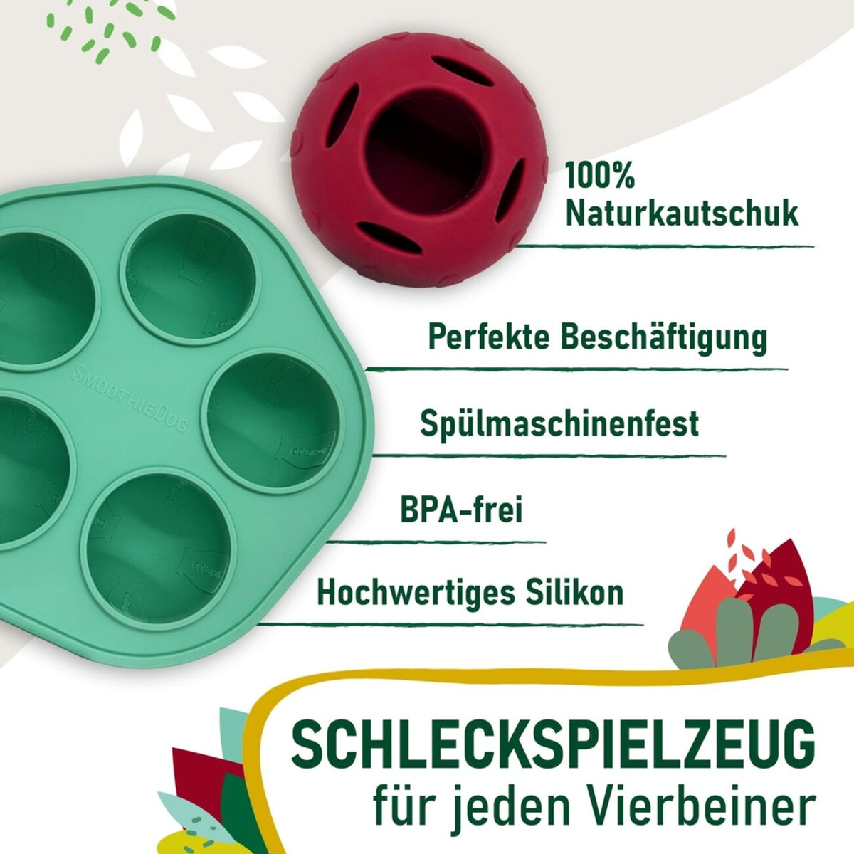 Schleckball inkl. Eisform zum Einfrieren – Durchmesser 9 cm, Höhe 7,5 cm