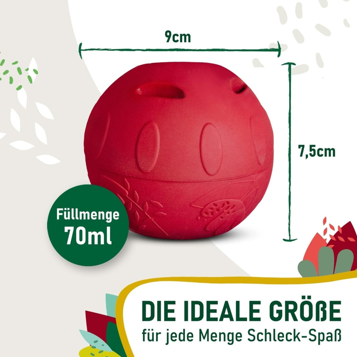 Schleckball inkl. Eisform zum Einfrieren – Durchmesser 9 cm, Höhe 7,5 cm