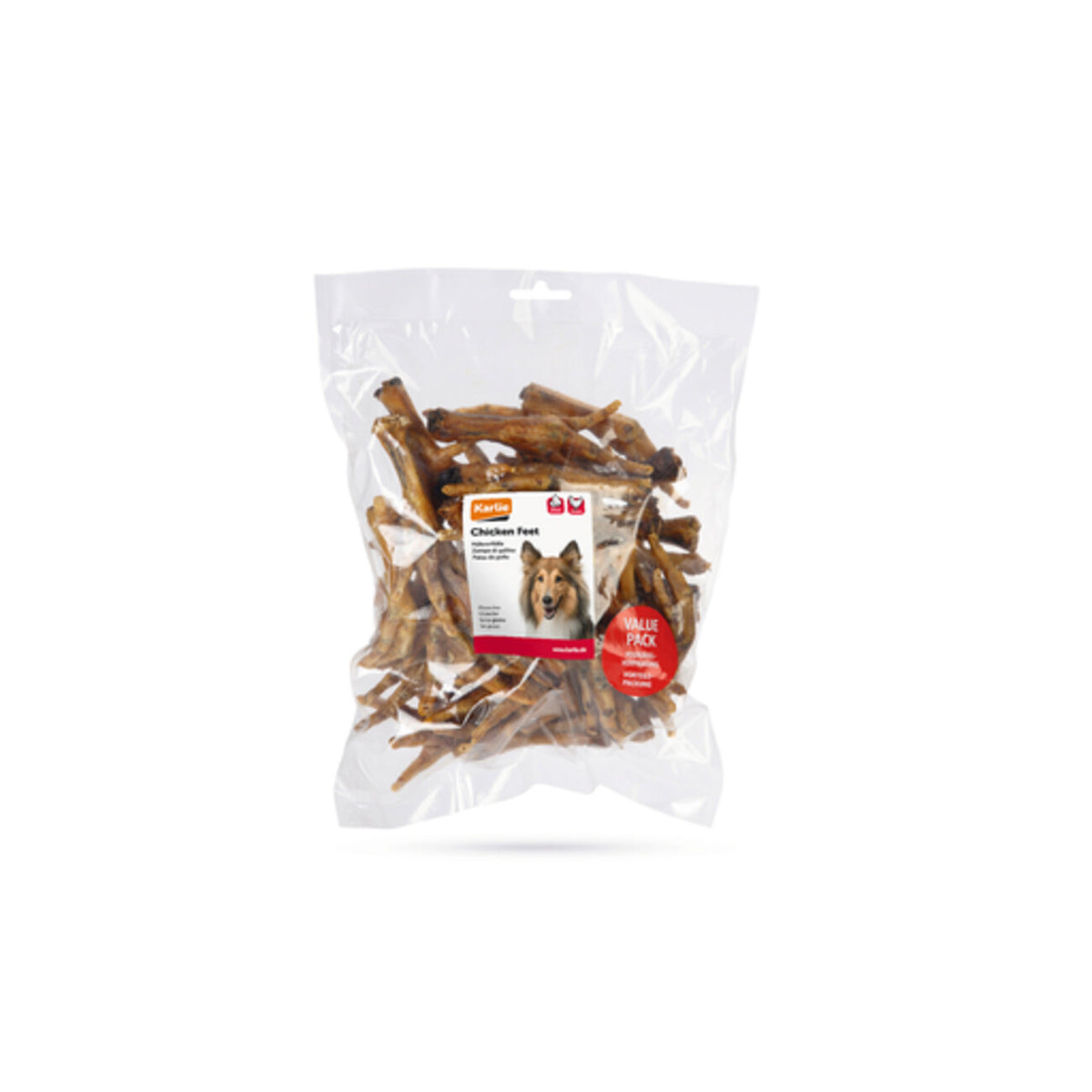 Karlie Hühnerfüße 500 G – Natürlicher Knuspersnack für Hunde – 500g