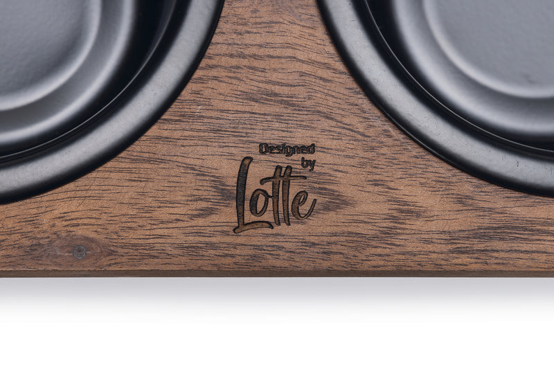 Designed By Lotte Holz Dinnerset Katze Melora â Stilvolle Futterstation aus Akazienholz