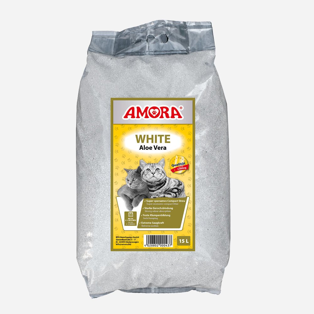 AMORA Katzenstreu White Compact Aloe Vera