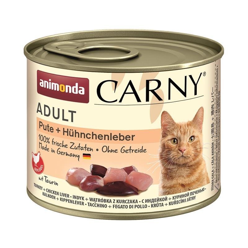 Katzen Nass Futter Carny Adult – Pute & Hühnchenleber, 6x200g