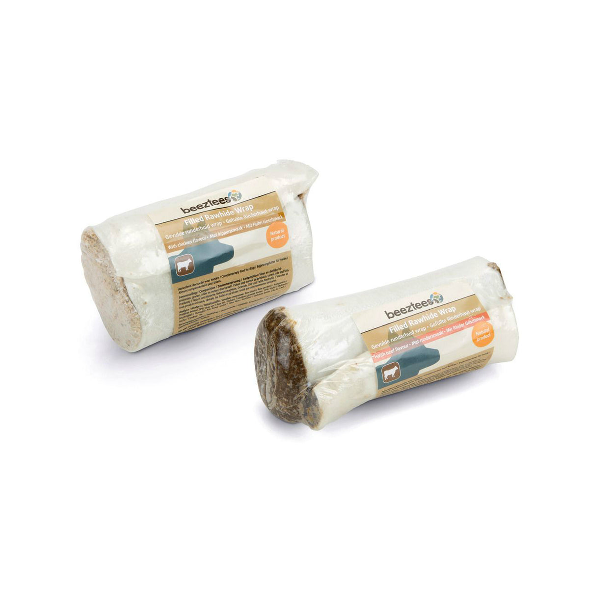 Beeztees gefüllter Rinderhaut Wrap Snack für Hunde