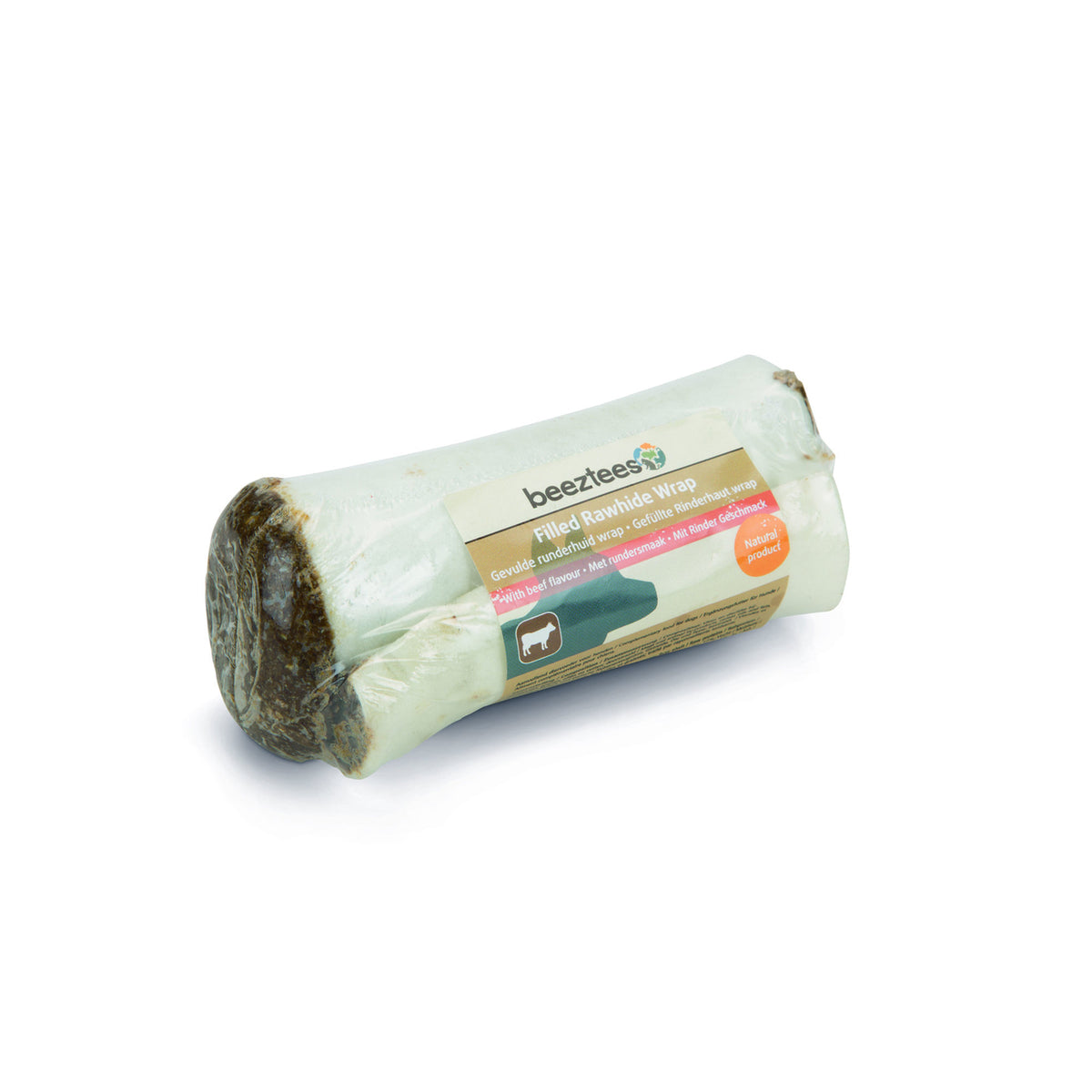 Beeztees gefüllter Rinderhaut Wrap Snack für Hunde – Rindergeschmack, 170g