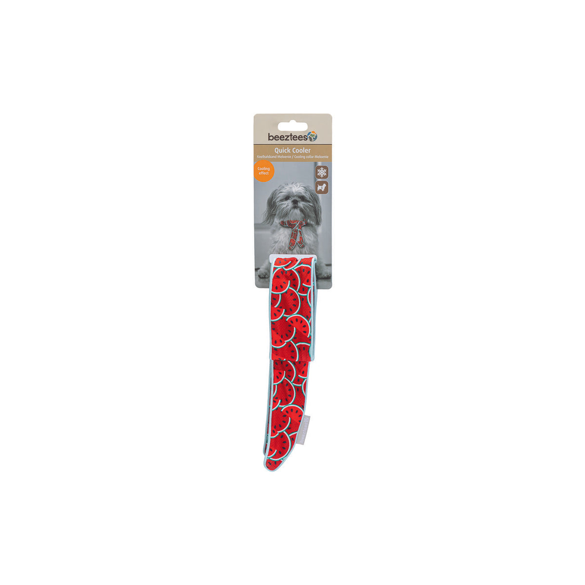 Kühlbandana Kühlhalsband Quick Cooler MELOENIE für Hunde – S 75x5x0,03 cm - Kühlteil: 20,5 cm