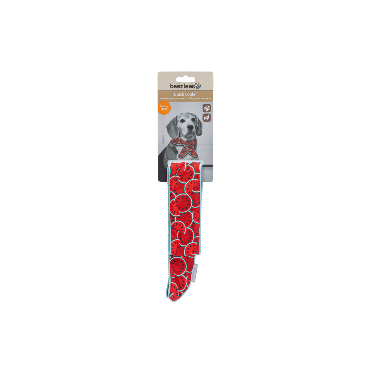 Kühlbandana Kühlhalsband Quick Cooler MELOENIE für Hunde – M 85x6x0,03 cm - Kühlteil: 28,5 cm
