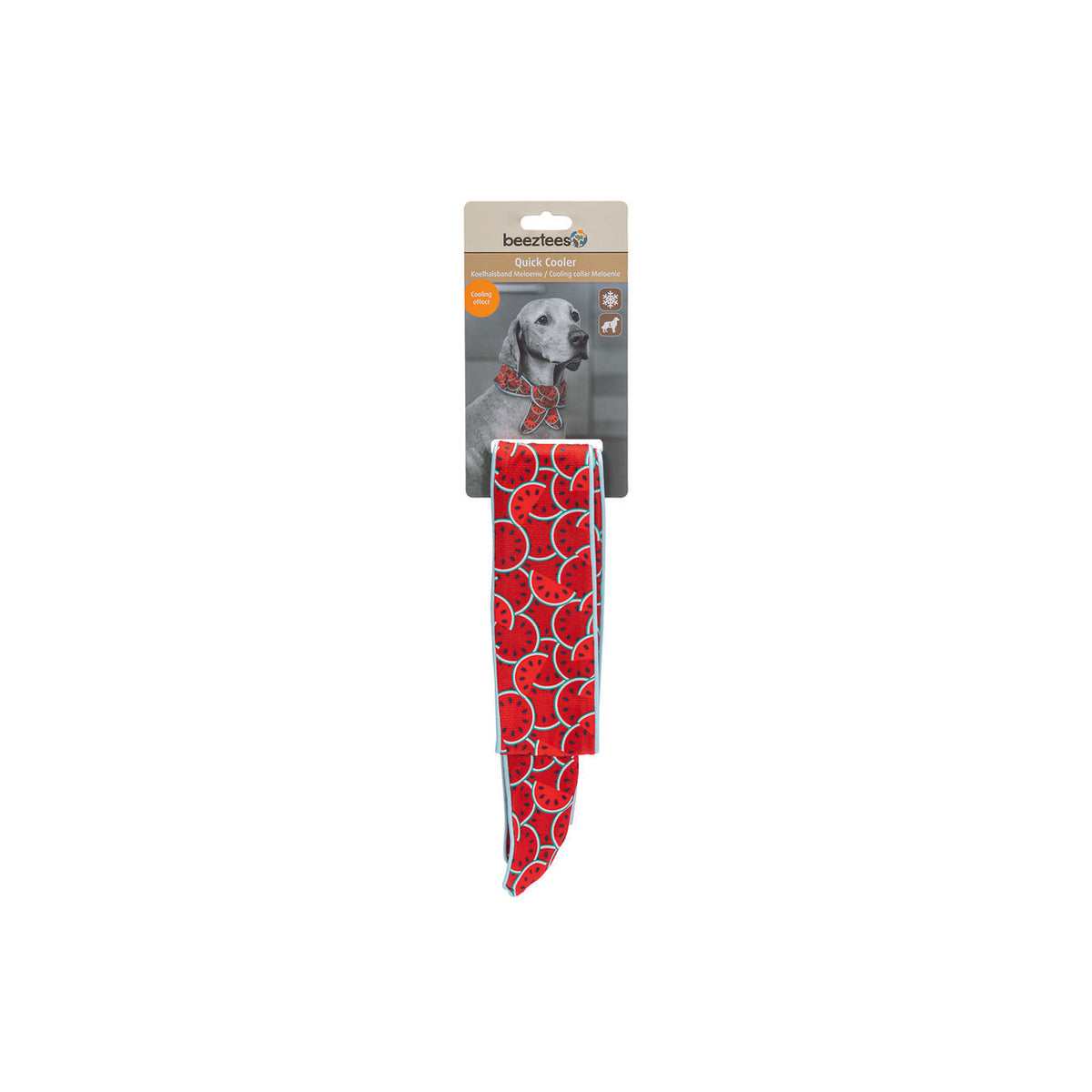 Kühlbandana Kühlhalsband Quick Cooler MELOENIE für Hunde – L 107x7,5x0,03 cm - Kühlteil: 42 cm