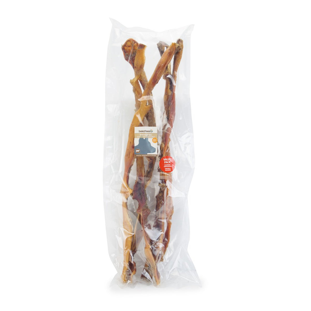 Beeztees Rinderkopfhaut für Hunde – 5 Stck / L: 70 - 80 cm