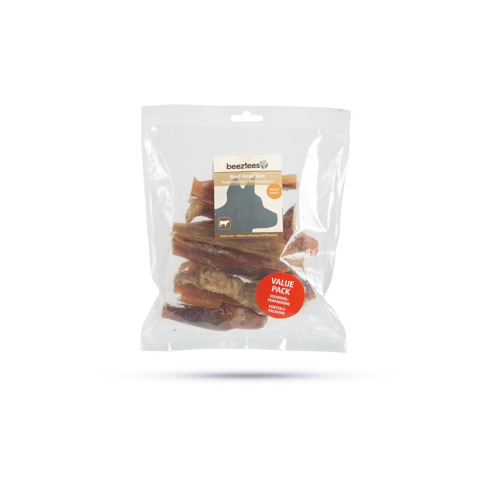 Beeztees Rinderkopfhaut für Hunde – 10 Stck / L: 12 cm
