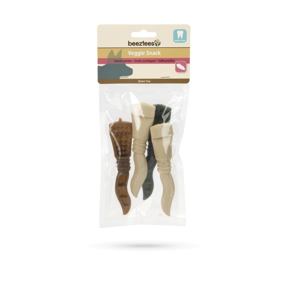 Beeztees Veggie Zahnpasta Mix für Hunde – L: 13 cm (4 Stk.)