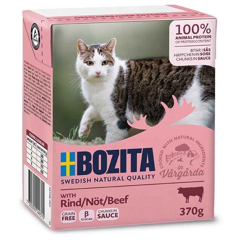 Häppchen in Sauce im Tetra Recart Katzenfutter – 6x370g, Rind