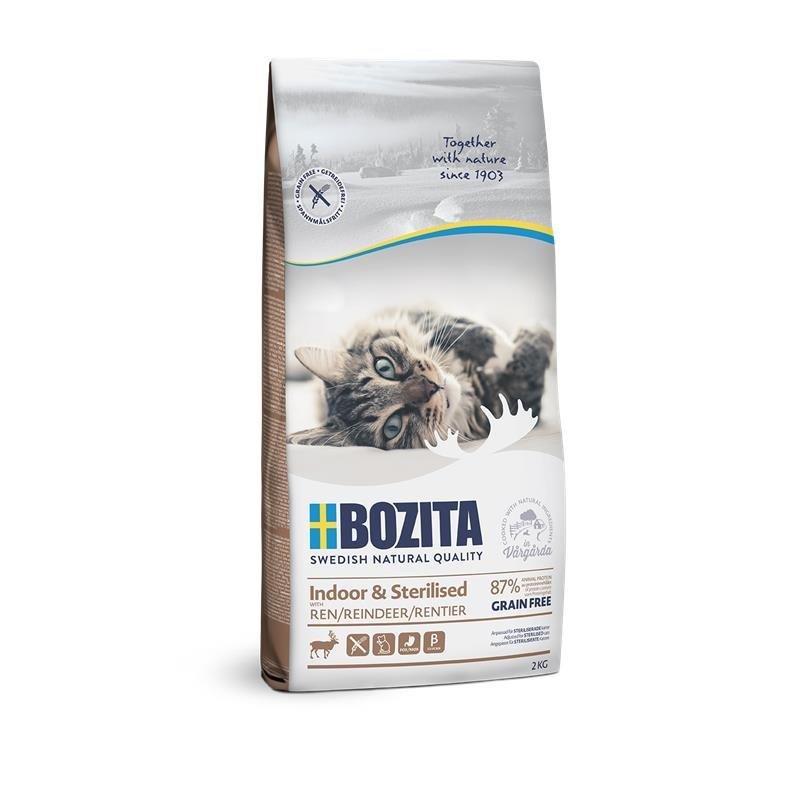 Bozita Katzenfutter Indoor & Sterilised Getreidefrei Rentier – 2kg