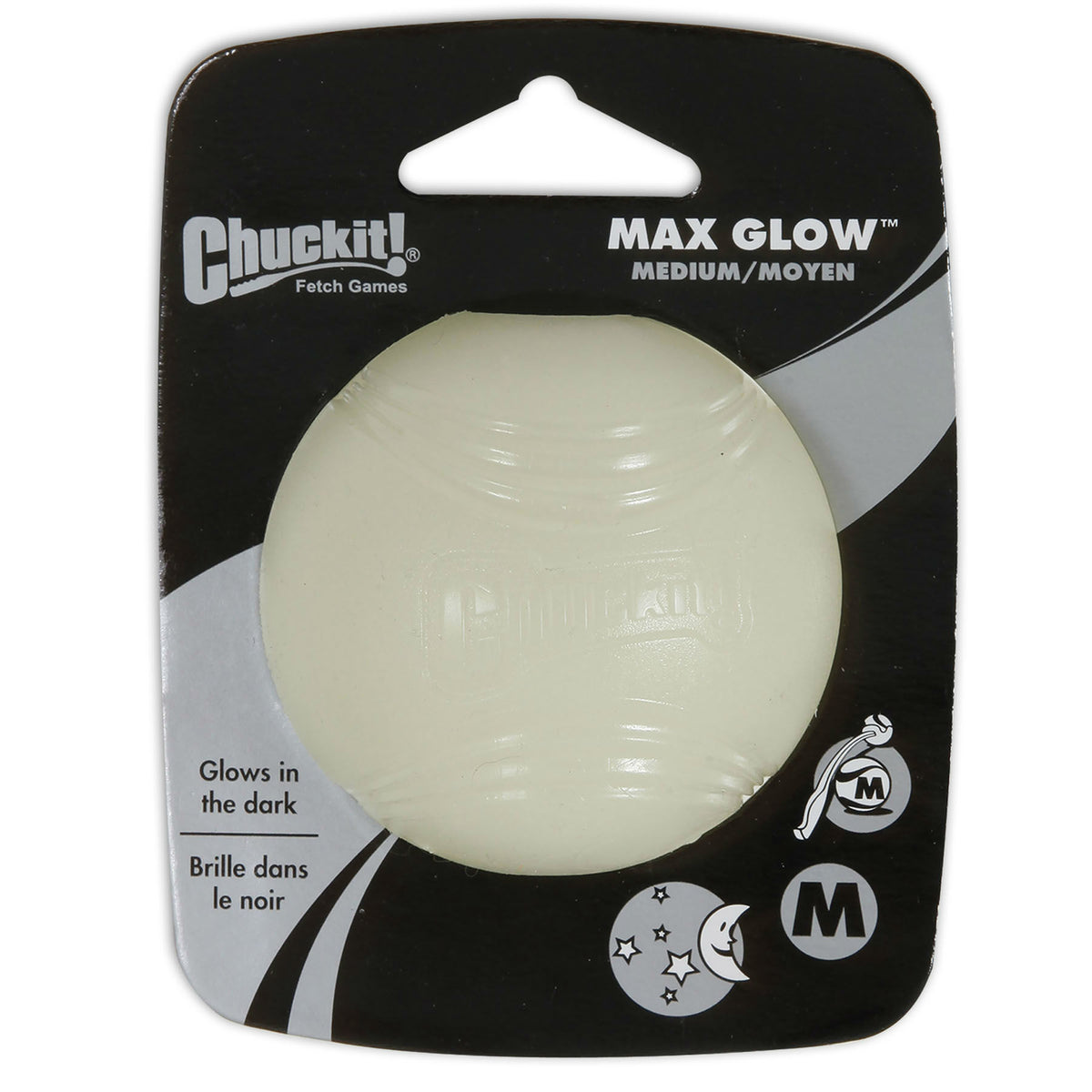 Chuckit Max Glow Ball für Hunde Ballschleuder – Medium, 6,5 cm