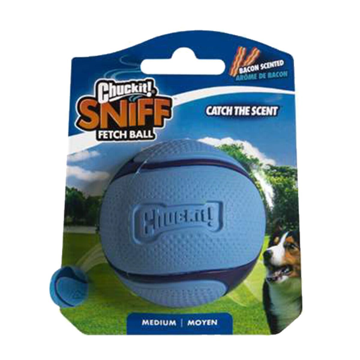 Chuckit! Sniff Fetch Ball Bacon & Peanut Butter – Bacon