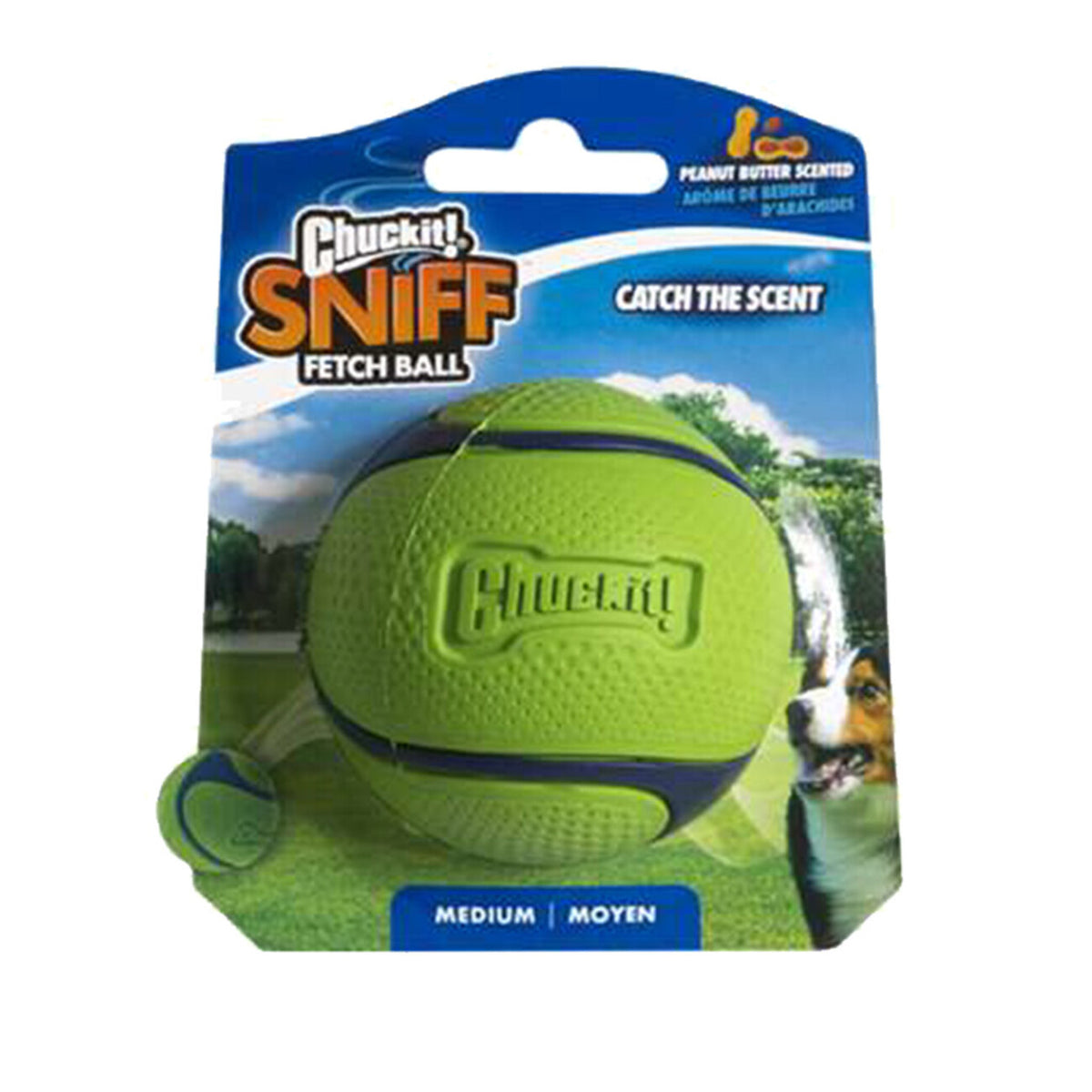 Chuckit! Sniff Fetch Ball Bacon & Peanut Butter – Peanut Butter