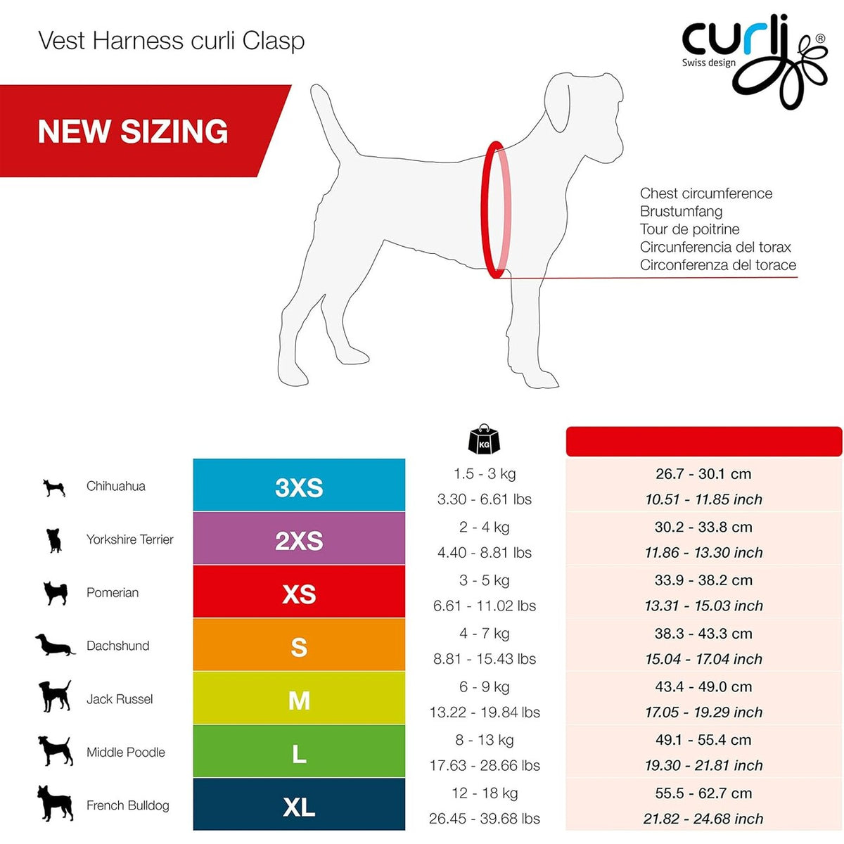 Curli Clasp Vest Hundegeschirr Air-Mesh