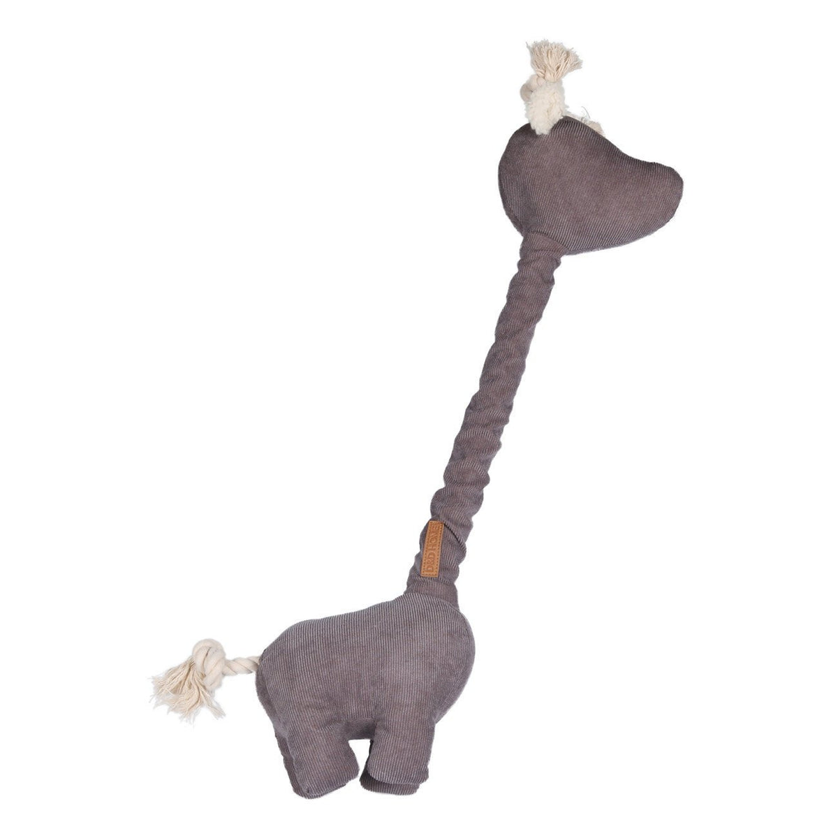 Hundespielzeug aus Cordsamt – Giraffe George, grau, 20 x 52 cm