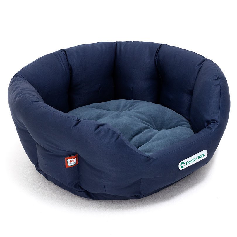 Doctor Bark Hundenest Hundebett für kleine Hunde – S - ozeanblau / Maße innen ca. 40x35x18cm