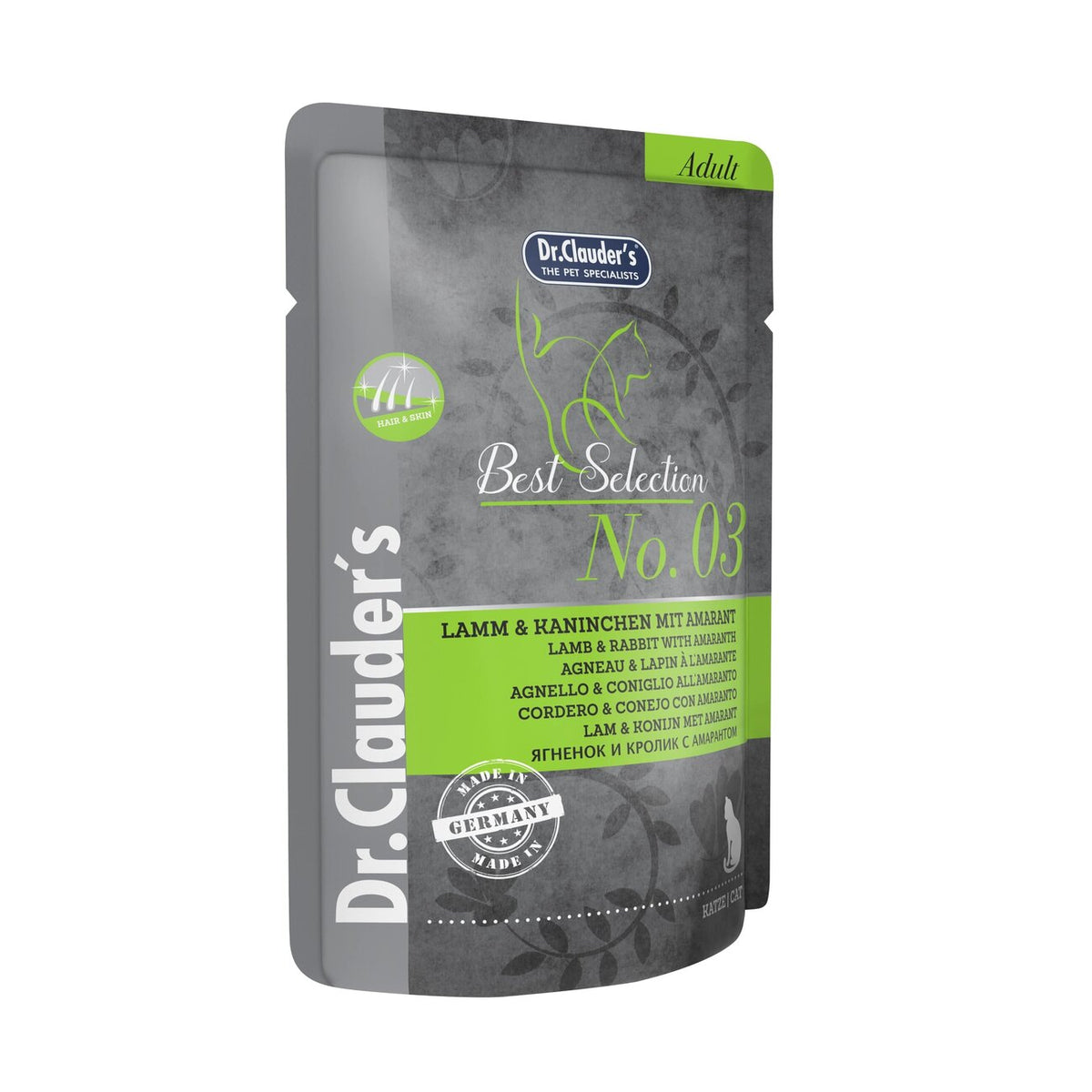 Best Selection Adult Katzenfutter – No.3: Lamm & Kaninchen mit Amarant, 16x85g