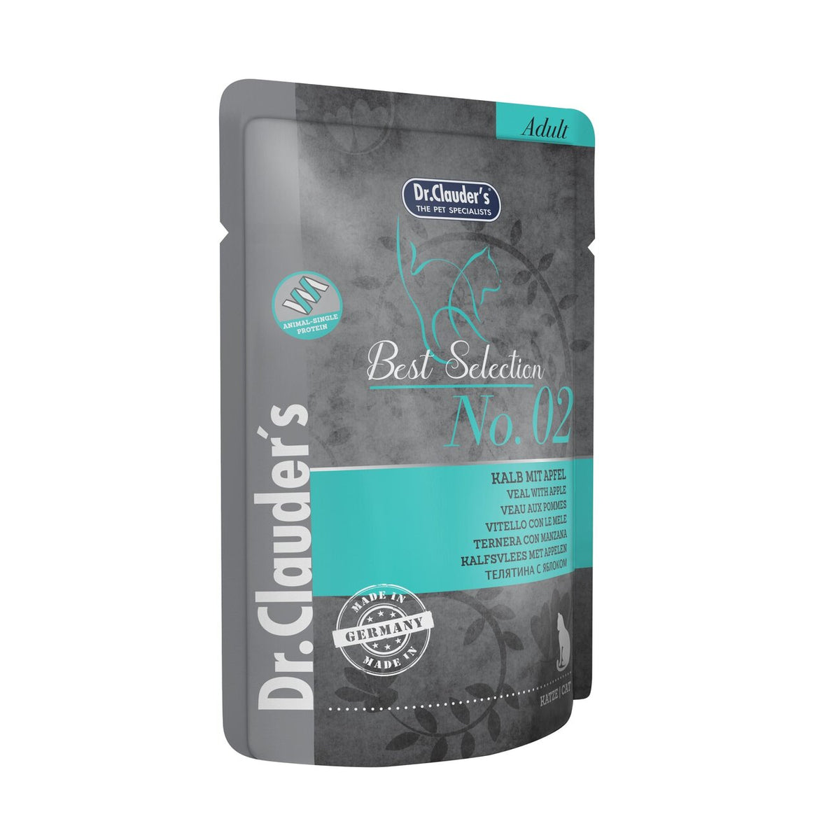 Best Selection Adult Katzenfutter – No.2: Kalb mit Apfel, 16x85g