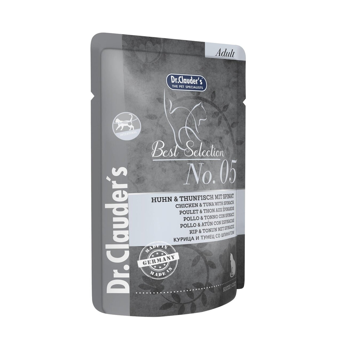 Best Selection Adult Katzenfutter – No.5: Huhn & Thunfisch mit Spinat, 16x85g