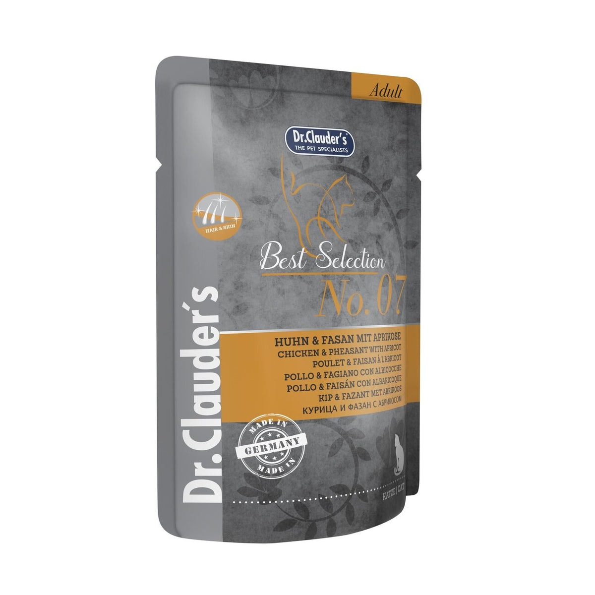 Best Selection Adult Katzenfutter – No.7: Huhn & Fasan mit Aprikose, 16x85g