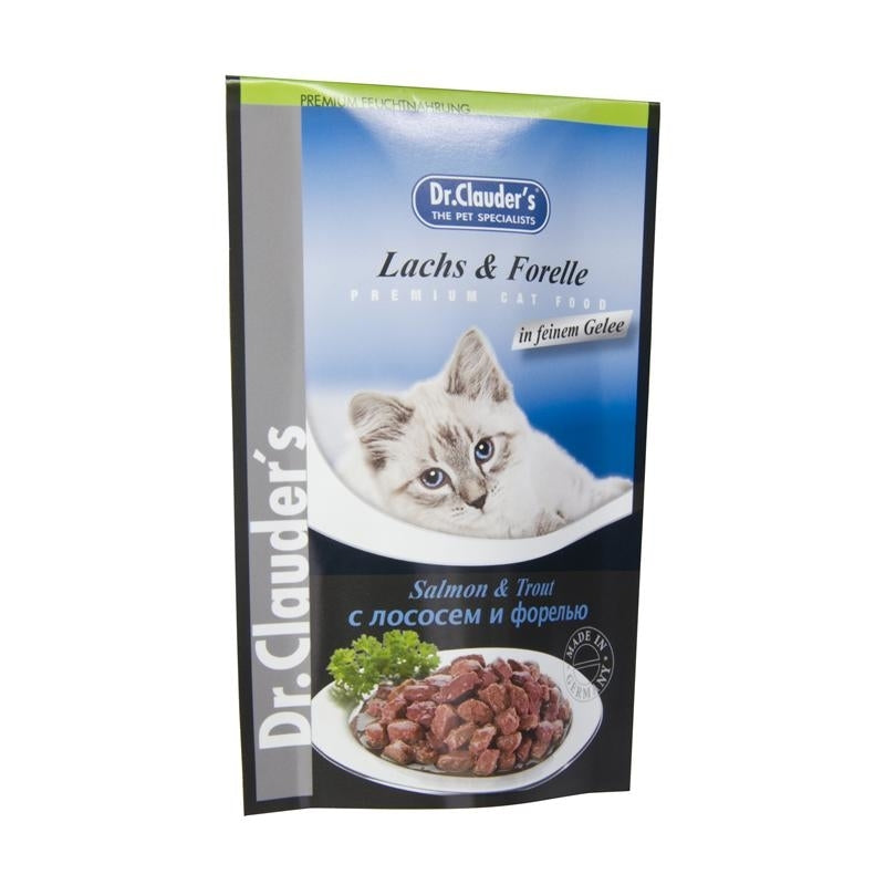 Premium Katzenfutter im Frischebeutel – Lachs & Forelle in Gelee, 20 x 100g