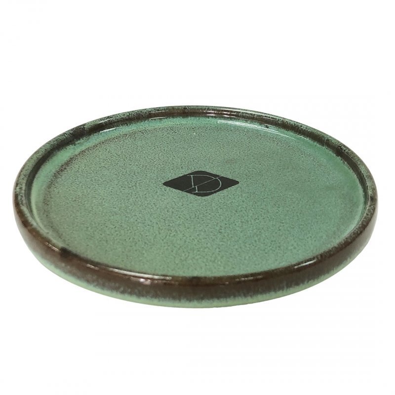 Keramiknapf Jasper für Katzen – Ø 13 x 2,5 cm - flach - grün