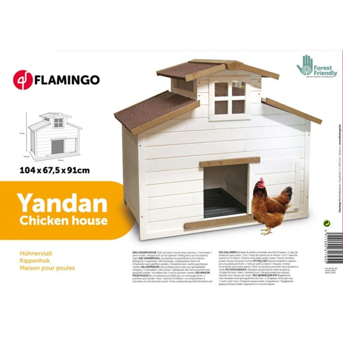 Hühnerstall Yandan Scandic – Dein Zuhause für glückliche Hühner! – 104 x 67,5 x 91 cm