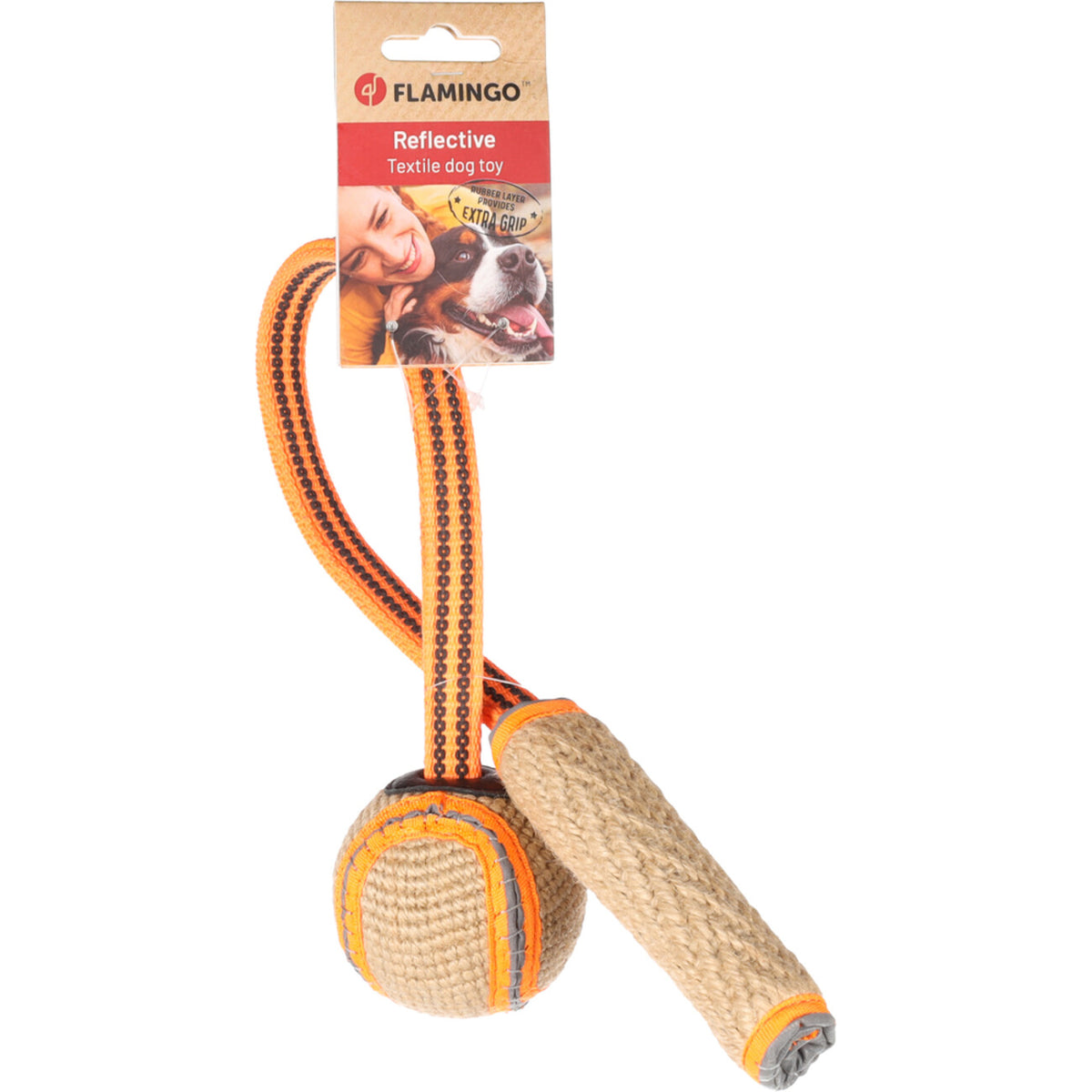 Juru Zerrseil mit Ball – Robustes Hundespielzeug für Outdoor-Spaß – 59 x 7 x 7 cm