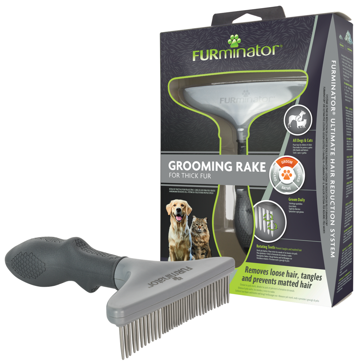 FURminator Harkenkamm für Katzen und Hunde – Harkenkamm