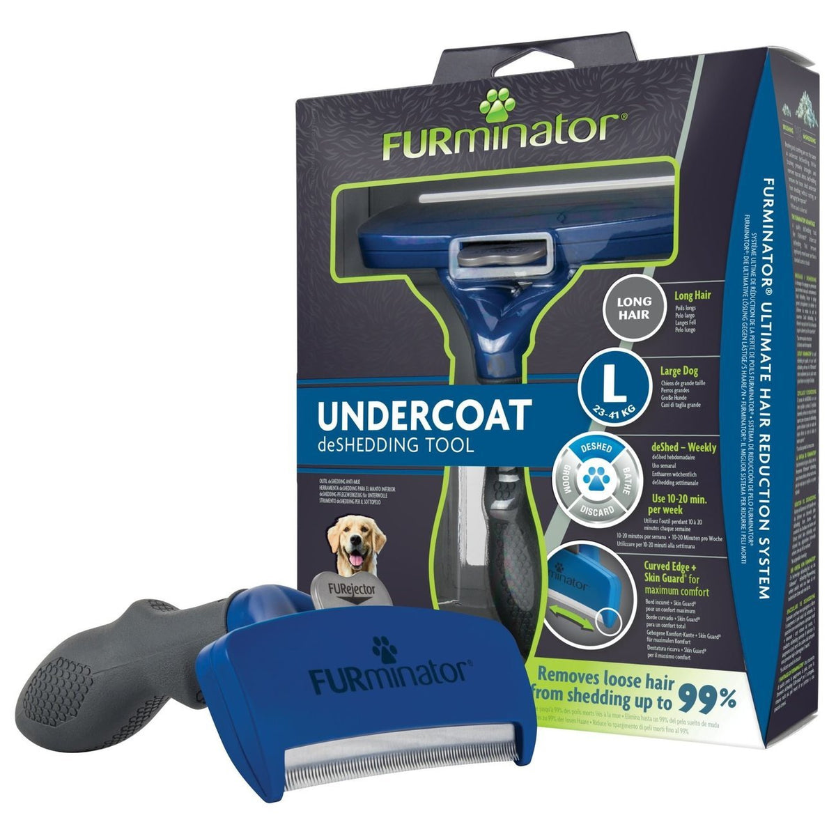 FURminator Hund Unterwolle Langhaar